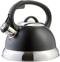 Mr. Coffee Flintshire 1.75-Quart Stainless Steel Whistling Tea Kettle with Nylon Handle – Matte Black Stove-Top Kettle for Boiling Water by MrCoffee