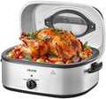 VEVOR Electric Roaster Oven, 18 Qt 1450W, Turkey Roasting Pan, Viewing Lid