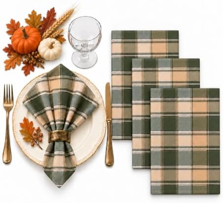 Newbridge Thanksgiving Green Barnhouse Plaid 60 x 84 Inch Oval Tablecloth