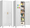 Polup 75" Pantry Cabinet, Tall Metal Storage Cabinet with Doors and Shelves