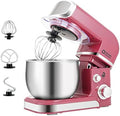 Kitchen in the box Stand Mixer,3.2Qt Small Electric Food Mixer,6 Speeds Portable Lightweight Kitchen Mixer for Daily Use with Egg Whisk,Dough Hook,Flat Beater (Purplish-red)
