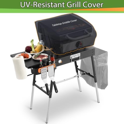 Grill Table& Griddle Cover, Blackstone Griddle Stand for 17" 22"