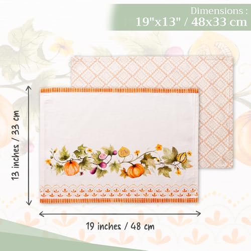 Maison d' Hermine Placemats Set of 4 Reusable 100% Cotton (13"x19")