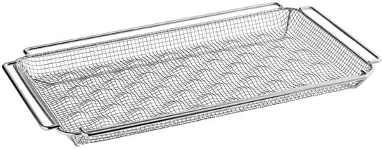 Wire Fry Basket for Half-Size Combi Ovens, 20 7/8" x 12 13/16", Stainless Steel, Rectangle, Four Handles