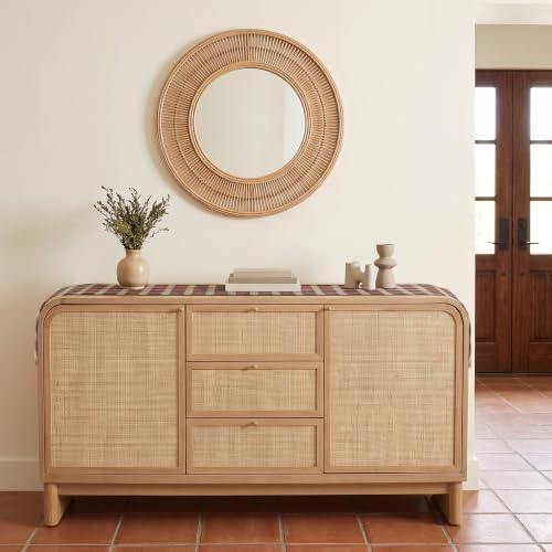 Solino Home 100% Pure Linen Table Runner Brown, Hunter's Plaid 14 x 48 in