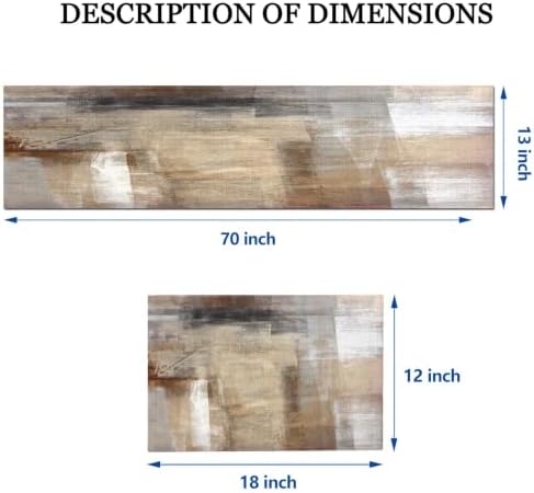 Mcalk Brown Table Runner and Placemats Set of 6 Pieces, Beige Placemats Modern Art,Abstract Art Cloth Place Mats Indoor for Kitchen,Washable Placemats Linen Material for Dining Table