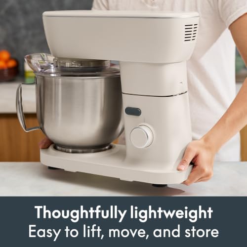 bella STIR 5.3Qt Tilt-Head Stand Mixer, 12-Speed Countertop Mixer, Oatmilk