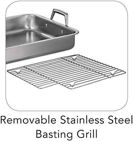 Tramontina 15-Inch Stainless Steel Roasting Pan with Rack
