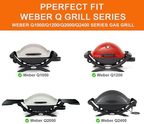 Grill Stand for Weber Q Grill Cart, BBQ Portable Grill Table for Weber Q1200 Q1000 Q2000 Q1400, Heavy-duty Trolley Collapsible Dining Table for Outdoor Camping BBQ Cooking Tailgating, Black, 2 Wheels