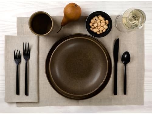 Solino Home 100% Linen Cloth Napkins Natural, Fete 20 x 20 in, Set of 4