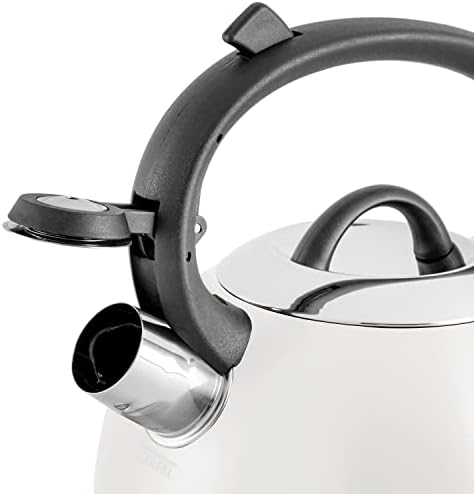 Mr. Coffee Flintshire 1.75-Quart Stainless Steel Whistling Tea Kettle with Nylon Handle – Durable Stove-Top Kettle in Linen Finish - Image 4
