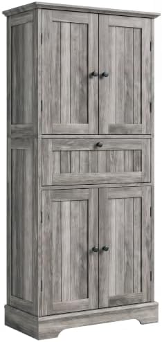 ChooChoo 51" H Bathroom Floor Cabinet with Drawer and Adjustable Shelves