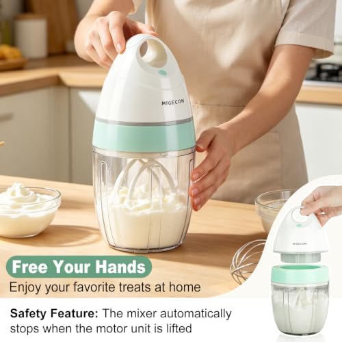 MIGECON Stand Mixer, Small Electric Mixer Kitchen Egg Beater Milk Frother