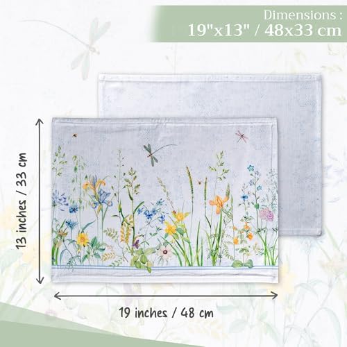 Maison d' Hermine Placemats Set of 4 Reusable 100% Cotton (13"x19")