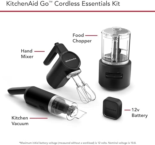 KitchenAid Go Cordless Bundle:Hand Mixer, Food Chopper, Vacuum, and battery
