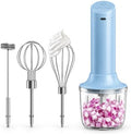 Cordless Hand Mixer, 4-in-1 Handheld Electric Mixer with Electric Whisk Frother & 10 oz Mini Food Chopper, USB-C Rechargeable 4-Speed Hand Mixer for Eggs, Cream, Coffee & Small-Batch Prep