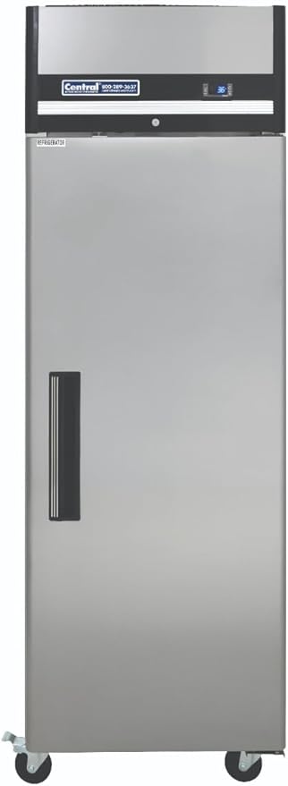 Commercial One Door Reach-In Freezer, Mobile Stainless Steel Commercial Freezer for Restaurants, Top Mount Compressor, 23 Cubic Ft, 27" Wide, 115V (69K-034)