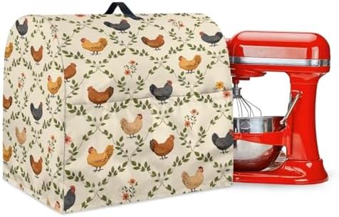 Rooster Mixer Covers Washable Stain Resistant Stand Mixer Dust Covers Fit Kitchen Aid Mixer 4.5-8 Quart Mixer Home Kitchen Decor Appliance Covers