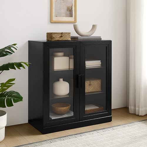 Crosley Furniture Essen Stackable Glass Door Pantry Storage Cabinet