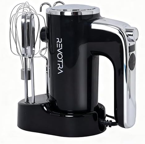 Electric Hand Mixer, Handheld Mixer with LCD Display and Storage Base
