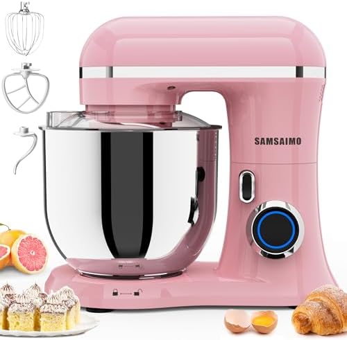Stand Mixer, 6.5QT Tilt-Head Electric Kitchen Mixer 660W, 10-Speed Household food mixer with 304 Stainless Steel Bowl, Bread Cake Mixer include Dishwasher Safe Dough Hook, Beater and Whisk