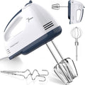 LILPARTNER Hand Mixer Electric, Ultra Power Kitchen Hand Mixer With 7-Speed & 5 Stainless Steel Accessories for Whipping Dough, Cream, Cake, Dishwasher Safe, Light White