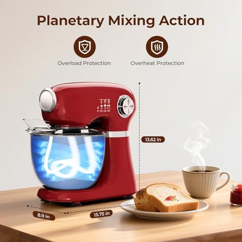 Electactic 5.3 Quart Electric Stand Mixer With 12 Speed, Low Noise