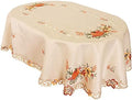 Simhomsen Embroidered Fall Autumn Harvest Pumpkins Tablecloth for Thanksgiving (Oval 57×84 inches)