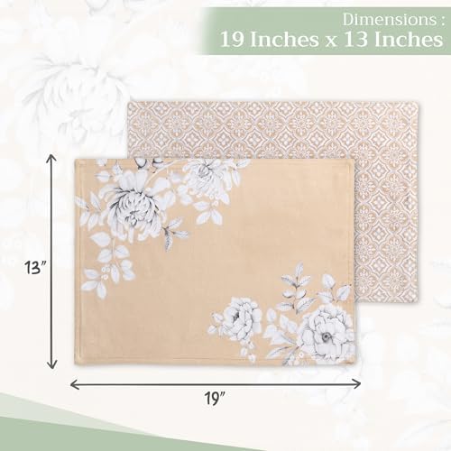 Maison d' Hermine Placemats Set of 4 Reusable 100% Cotton (13"x19")