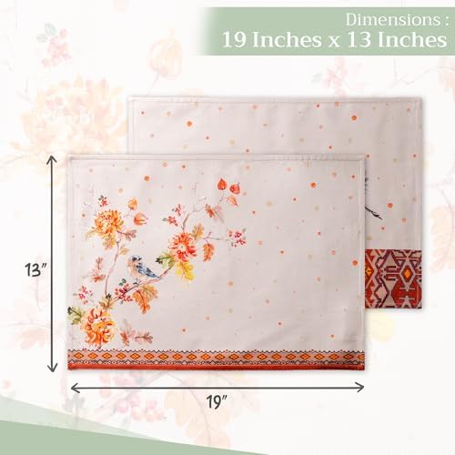 Maison d' Hermine Placemats Set of 4 Reusable 100% Cotton (13"x19")