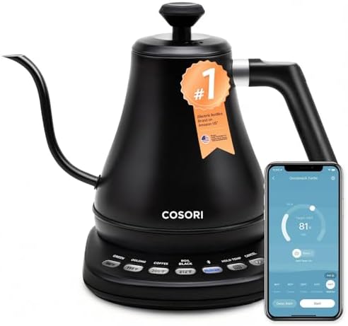 Cosori Smart Gooseneck Electric Kettle, App & Temperature Control, 0.8L by Cosori