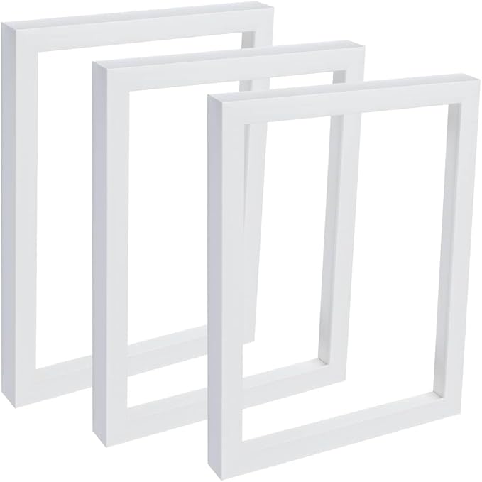 Creative Mark Gotham Gallery Canvas Frame - White 16x20-3 Pack Open Back Frame for Heavy Duty Canvases Paintings Without Glass or Backing - 1-5/8" Depth, 1-3/8" Rabbet - Pre-Assembled, Made in USA