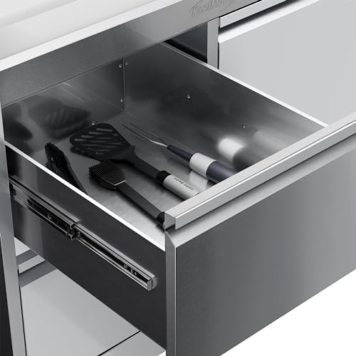 KoolMore 32 in. Heavy-Duty Outdoor Stainless-Steel Cabinet for Built-in BBQ Grill with 2 Drawers and Propane Tank Storage (KM-OKS-BQ30CAB)