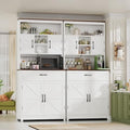 kepptory 69" Tall 63" Wide Extra Large Pantry Storage Cabinet, White