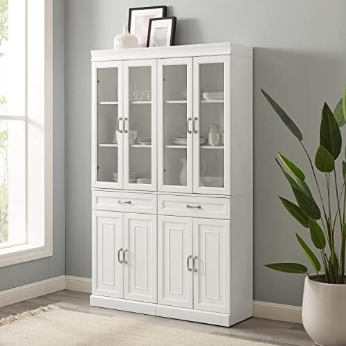 Crosley Furniture Stanton 2-Piece Glass Door Pantry Storage Cabinet Set