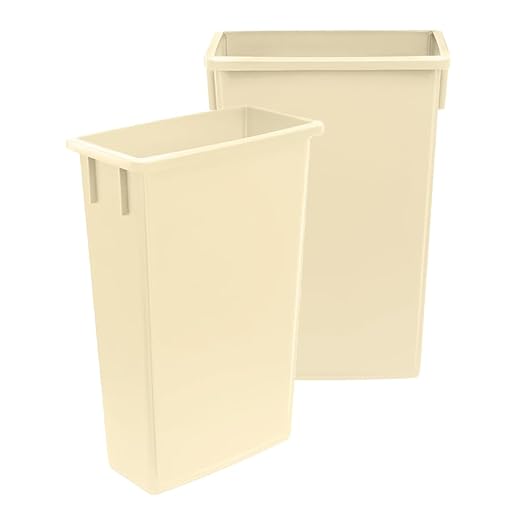 3 Pack 23 Gallon Waste Bin, Heavy-Duty Trash Can, Slim Rectangular Garbage Bin, Durable Waste Container, Recycling Bin, Plastic Wastebasket for Kitchen, Garage, Hotels, Restaurants, Office