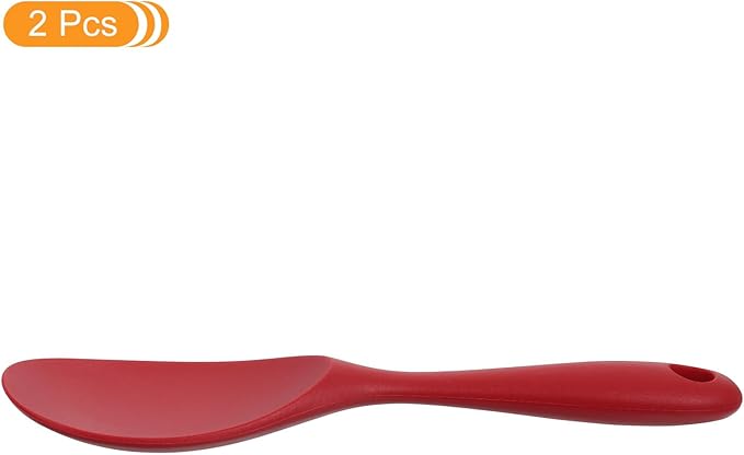 Uxcell 2 Pack Silicone Rice Paddle, Non-Stick Rice Spatula, Heat Resistant, Red
