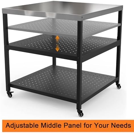 Mimiuo 31.5" Square Pizza Oven Stand, Stainless Steel Modular Table