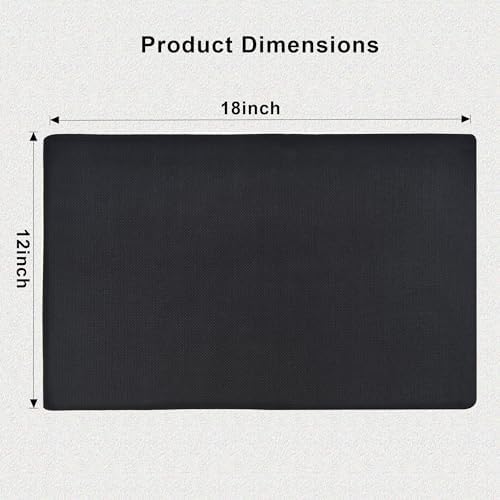 SLKQG Black Faux Linen Placemats Set of 8, Heat Resistant Washable Double Layer Cloth Place Mats for Dining Table, Wrinkle Resistant Linen Textured Farmhouse Kitchen Decor (8, Black)