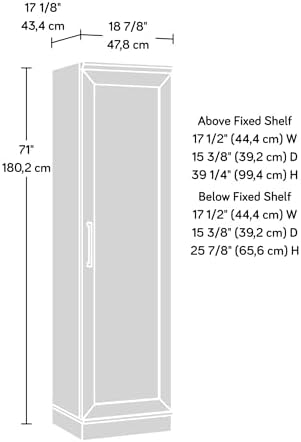 Sauder HomePlus Kitchen Pantry Storage Cabinet Slim Single Door with Adjustable Shelves, Living Room Storage Cabinet, in Raven Oak