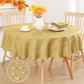 Smiry 60 Inch Thanksgiving Jacquard Round Table Cloth for Fall & Harvest