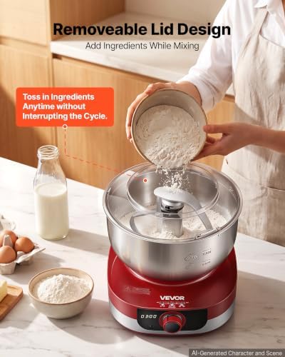 VEVOR 5.3 Qt Electric Dough Maker 500W Stand Mixer