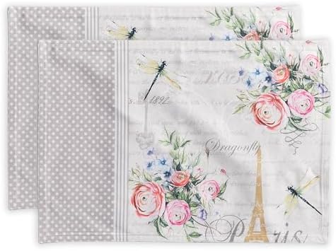 Maison d' Hermine Placemats Set of 2 Reusable 100% Cotton (13"x19")