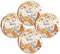 Fall Round Placemats Set of 4 Thanksgiving Autumn Maple Leaves Gnome Place Mats Washable Woven Placemat Hello Fall Harvest Pumpkin Circle Braided Table Mat for Kitchen Holiday Party Decor 15 Inch