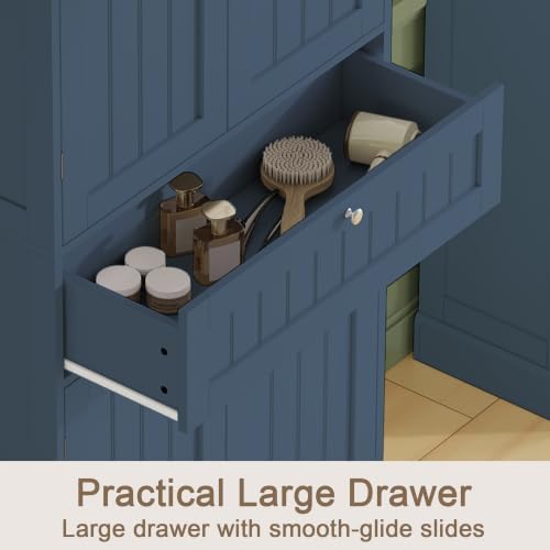 ChooChoo 72" H Bathroom Floor Cabinet with Drawer and Adjustable Shelves