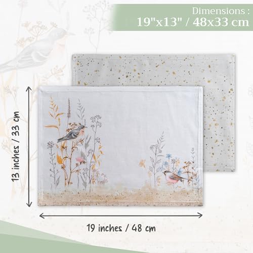 Maison d' Hermine Placemats Set of 4 Reusable 100% Cotton (13"x19")