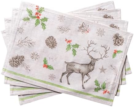 Maison d' Hermine Placemats Set of 4 Reusable 100% Cotton (13"x19")