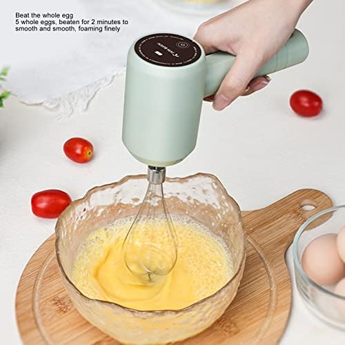 Hztyyier Electric Hand Mixer USB Rechargeable Portable Cordless Handheld Mixer for Baking Cake Egg Cream, Powerful (Light Cyan), Hztyyierdgv90x8nuh-11