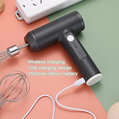 Hand Mixer, 1500mah Lithium Battery Cordless Hand Mixer Charging for Cake Baking for Kitchen (High power egg beater (gray))