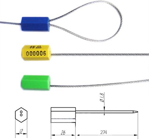 Leadseals(R) 500 Anti-Tamper Proof Security Cable Seals Disposable Self-Locking Padlock Shipping Security Tags Numbered(Pack of 500 PCS) (Yellow)